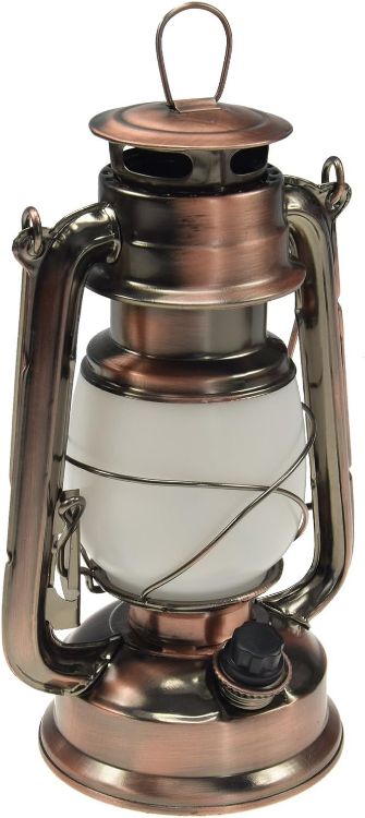 Picture of LED Camping Lantern Storm Light Copper Design Dimmable Battery Operated 4 x AA Mignon