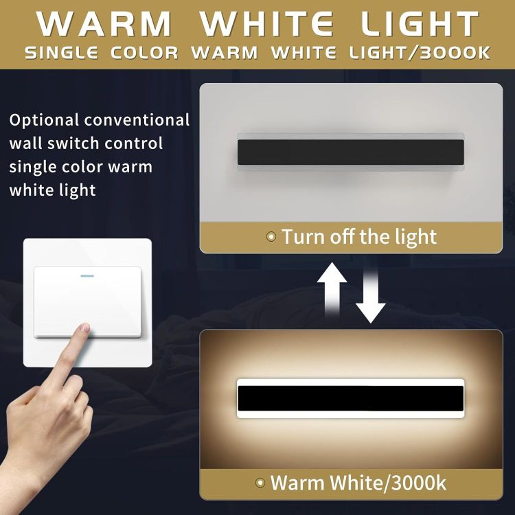 Picture of 40cm 2Pack Outdoor Wall Light, 18W Hard Wired Outside Wall Light 3000K Outdoor Lights Mains Powered Wall Mounted Ip65 Waterproof 