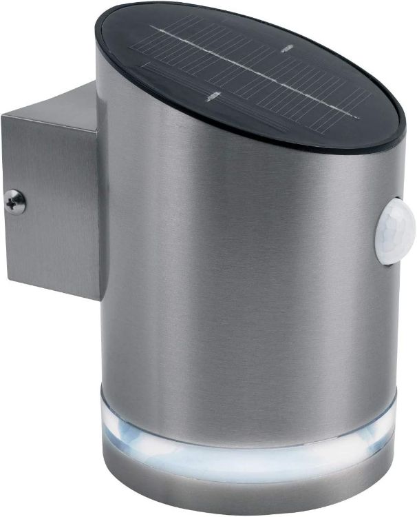 Picture of LED Solar Guardian Stainless Steel Wall Lantern with PIR Motion Sensor, 15 x 14 x 10 cm, 2 W, IP44 Rated, Black