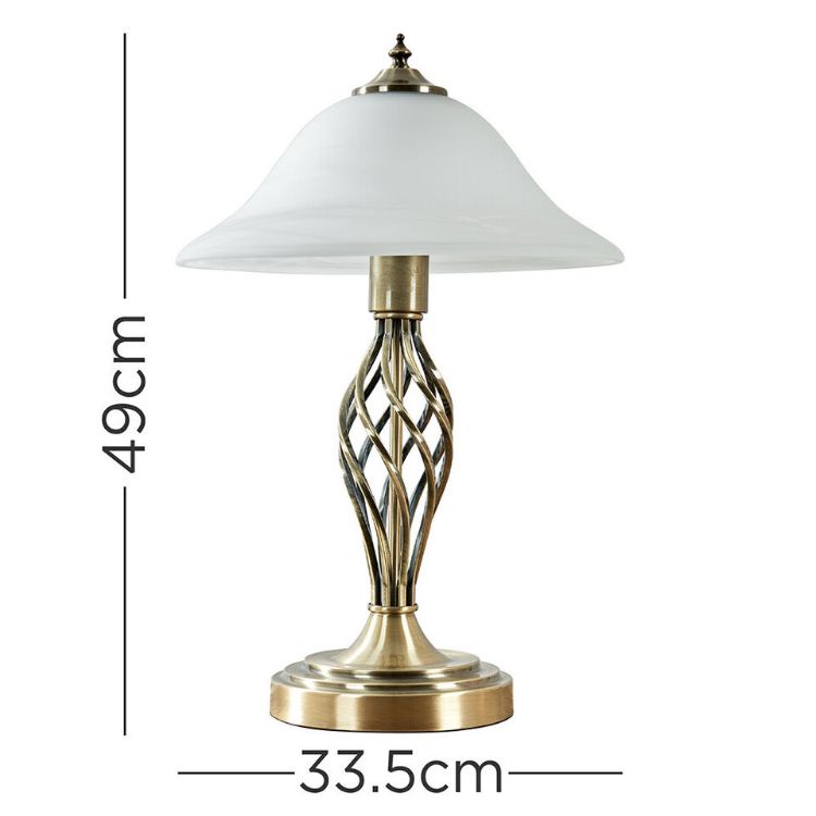 Picture of Barley Twist Table Lamp Traditional Glass Living Room 47CM Tall Light LED Bulb