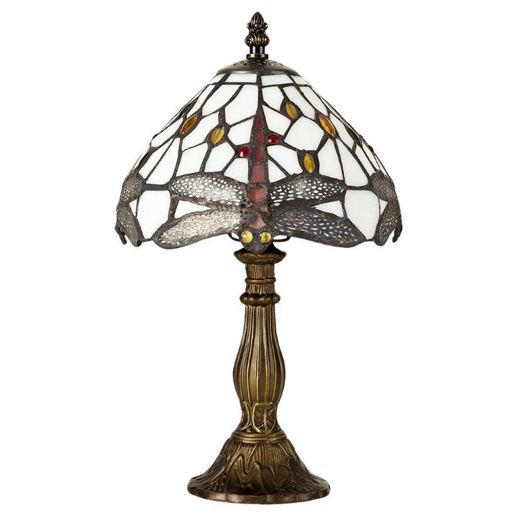 Picture of Stained Glass Table Lamp Traditional Mosaic Butterfly Lampshade 34CM Tall Light
