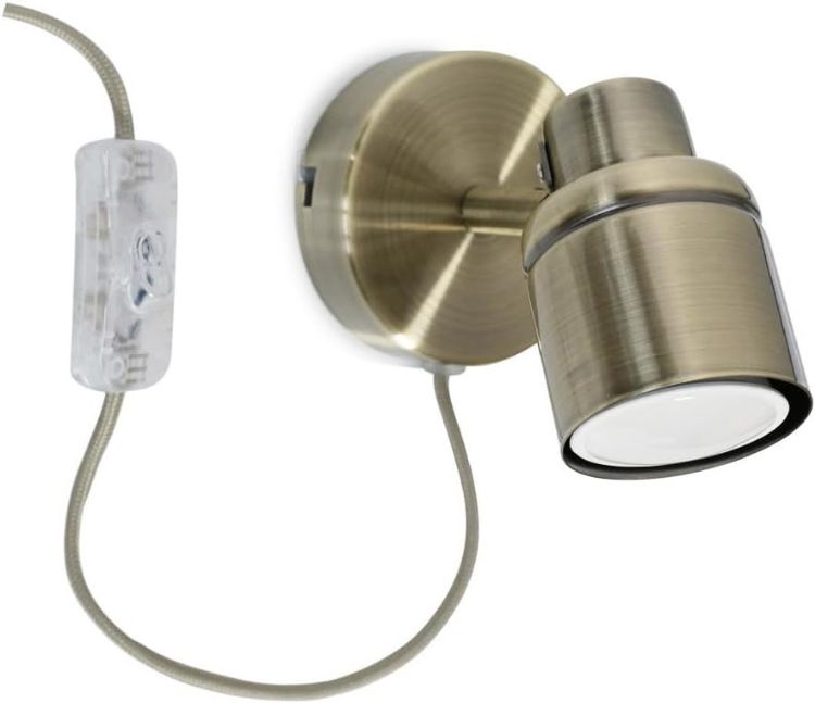 Picture of Spotlight Wall Light Fitting Plug In Adjustable Living Room Lights LED Bulb