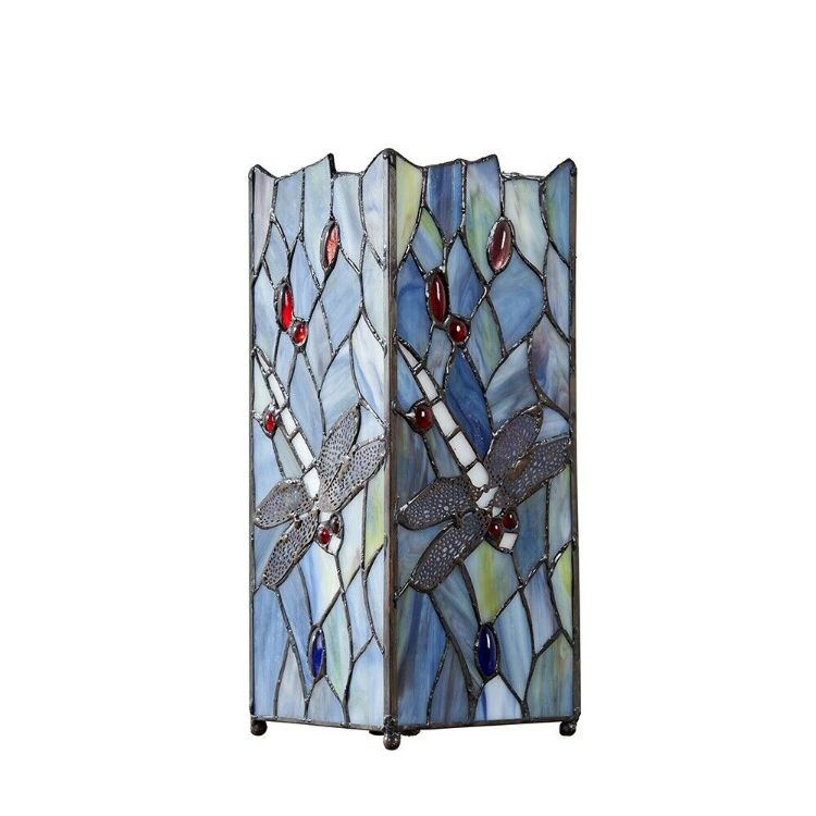 Picture of Traditional Table Lamp Butterfly Design Stained Glass Bedside Living Room Light