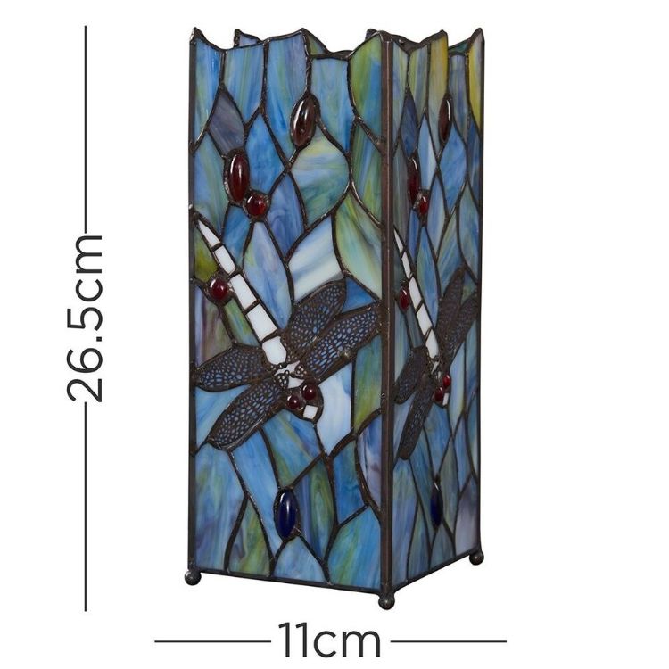 Picture of Traditional Table Lamp Butterfly Design Stained Glass Bedside Living Room Light