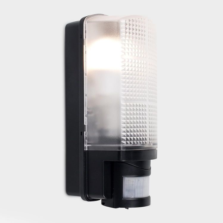 Picture of Black Outdoor Bulkhead Security PIR Motion Sensor Light Garden Lighting LED Bulb