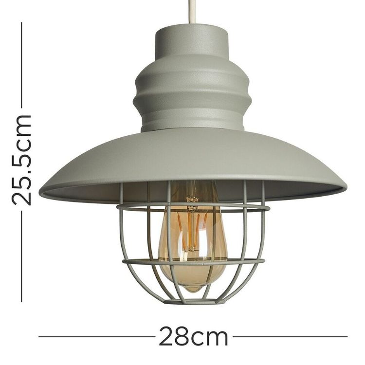 Picture of Industrial Metal Ceiling Pendant Light Shade Easy Fit Lampshade Kitchen LED Bulb