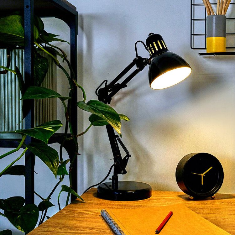 Picture of Adjustable Reading Desk Lamp 35cm Tall Angled Table Spotlight LED Light Bulb