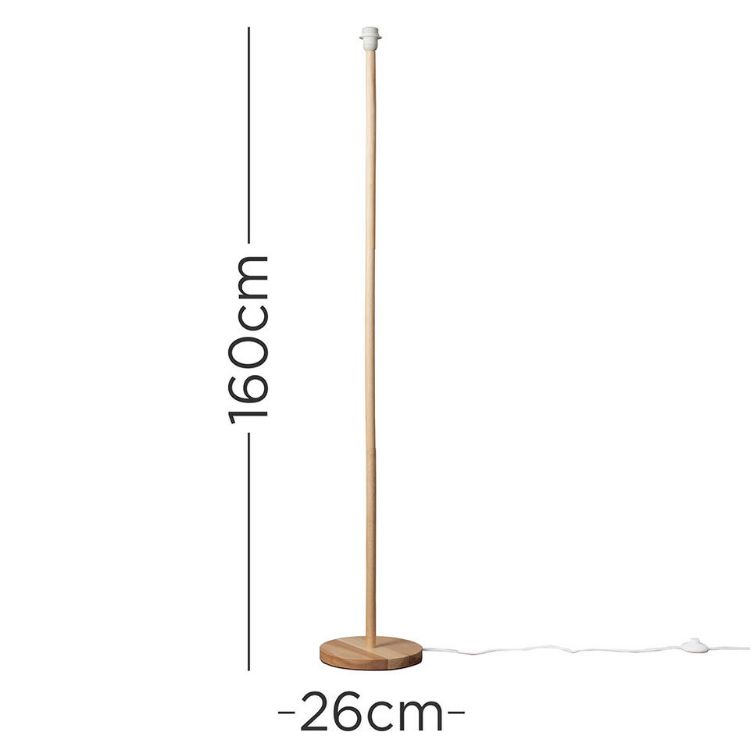 Picture of Tall Wooden Stem Floor Lamp Standard Living Room Bedroom Light Wood Base 160cm