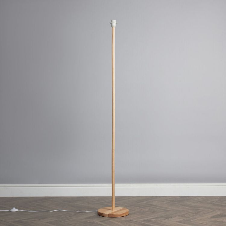 Picture of Tall Wooden Stem Floor Lamp Standard Living Room Bedroom Light Wood Base 160cm