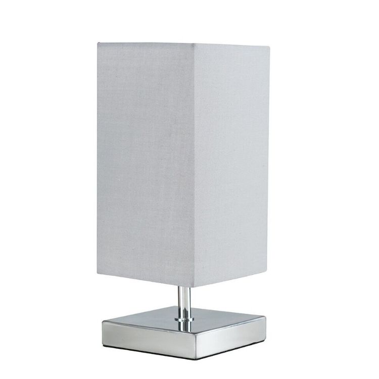 Picture of Chrome Square Touch Bedside Table Lamp 30CM Dimmable Lounge Light LED Bulb
