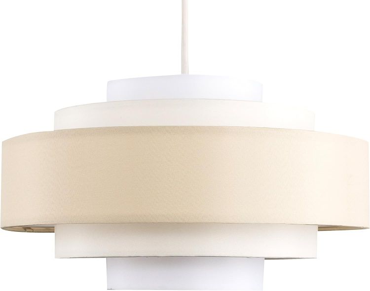 Picture of 35cm Tiered Ceiling Pendant Light Shade Easy Fit Fabric Lampshade LED Bulb Lamp