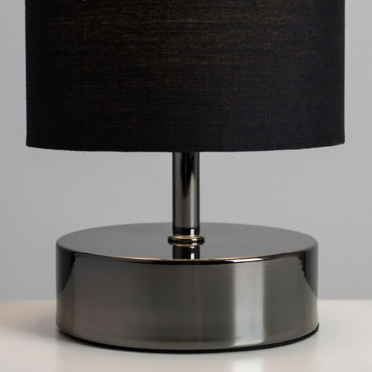Picture of Touch Table Lamp Bedside Bedroom Dimmable Dimmer Light Black Lampshade Shade