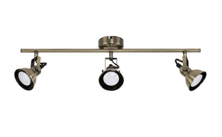 Picture of Brass 3 Way Ceiling Light Fitting Adjustable Spotlight Bar Living Room Lights
