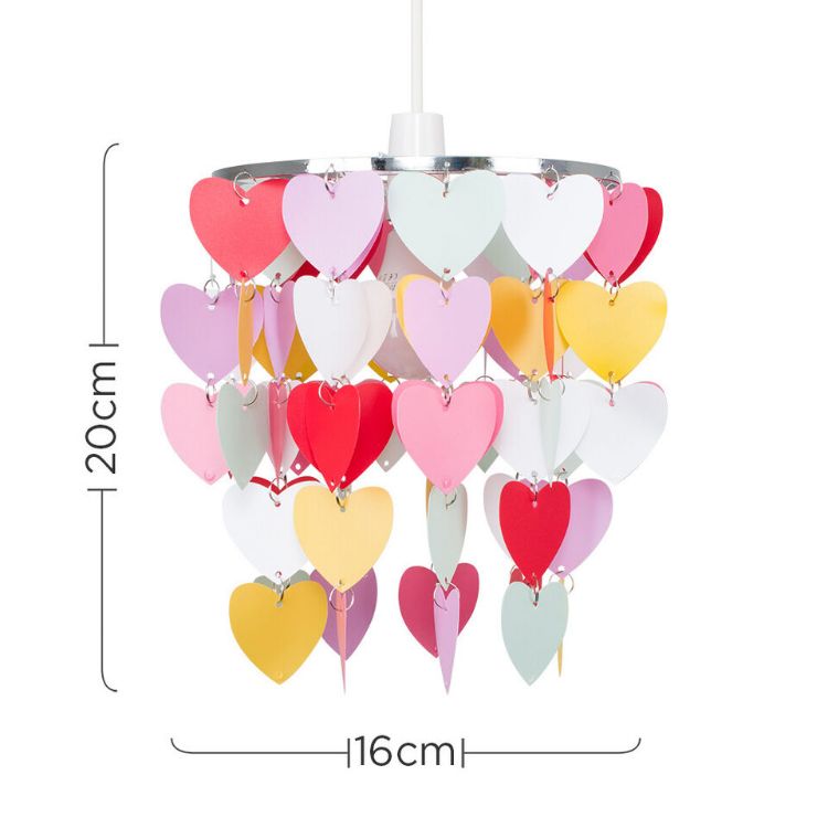 Picture of Ceiling Light Shade Children's Bedroom Heart Droplet Pendant Lampshade Easy Fit