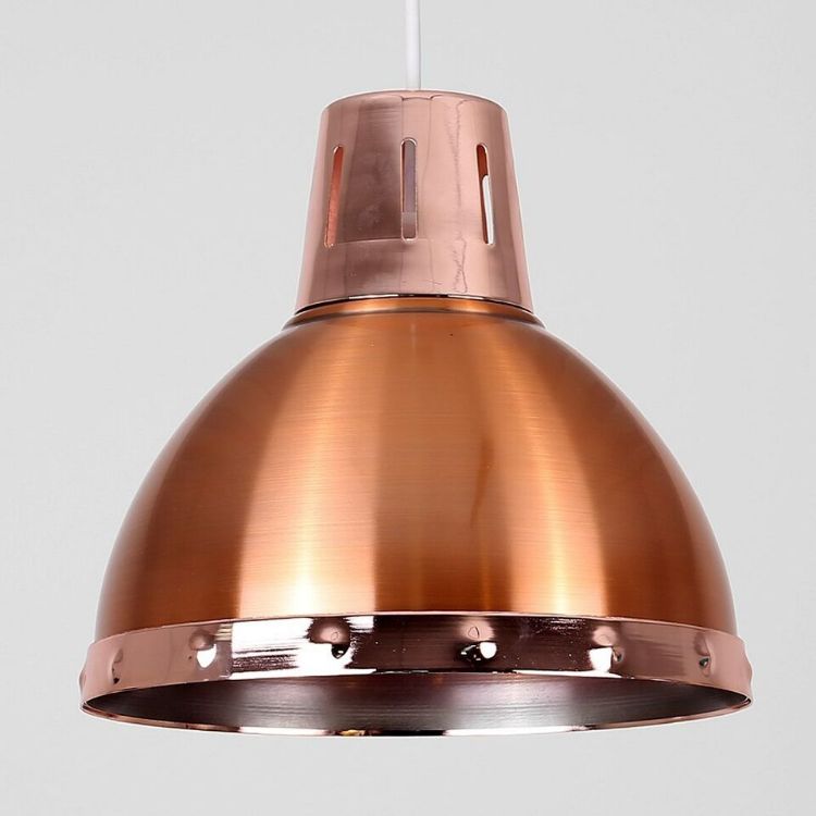 Picture of Copper Domed Lampshade Metal Ceiling Pendant Easy Fit Living Room Light Shade
