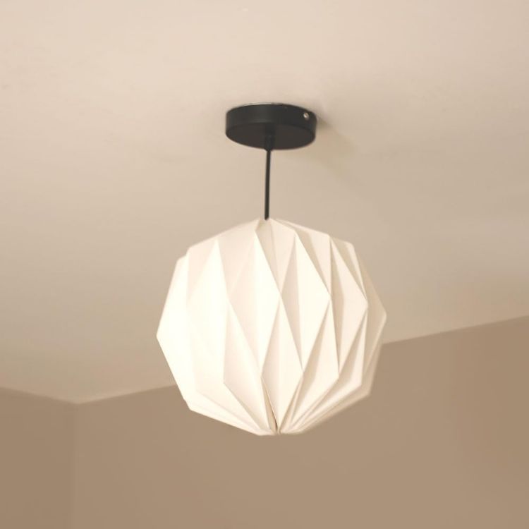 Picture of Origami White Lampshade Paper Fold Pendant Shade Easy Fit Light Living Room