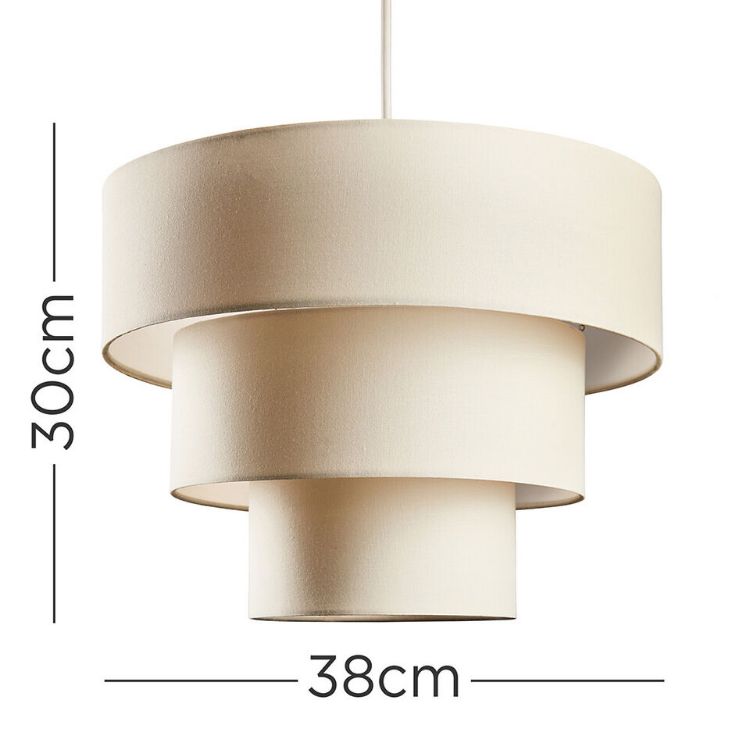 Picture of Ceiling Light Shade Modern Cotton 3 Tier Easy Fit Pendant Lampshade Lighting