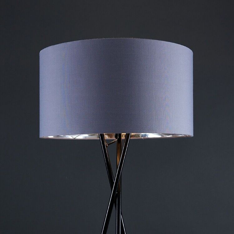 Picture of Tripod Floor Lamp Standard Light Living Room Lounge Lighting Black Metal LED