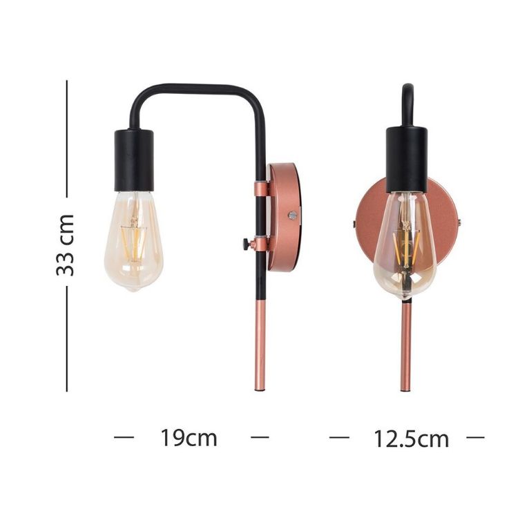 Picture of Plug in Wall Light Fitting Metal Industrial Design Swing Arm Lighting LED Bulb
