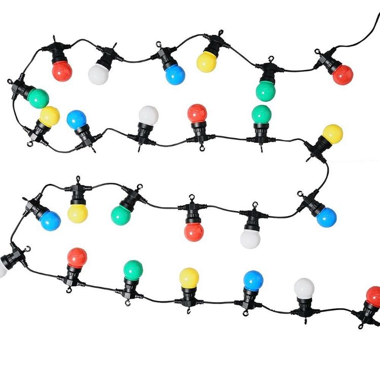 Picture of 20 x Outdoor Multi-Coloured Festoon Chain String Lights Garden Wall Party Light