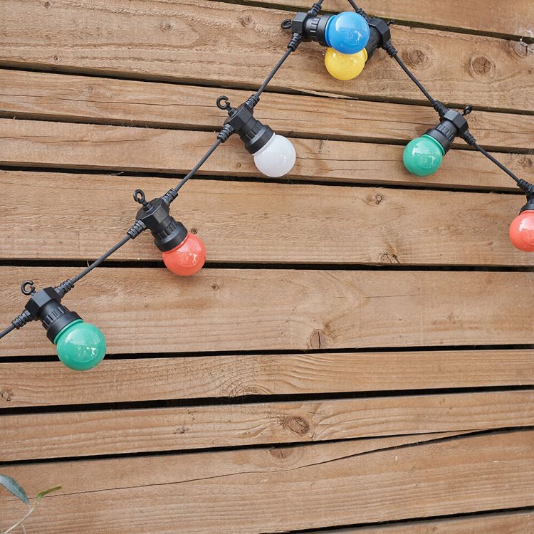 Picture of 20 x Outdoor Multi-Coloured Festoon Chain String Lights Garden Wall Party Light