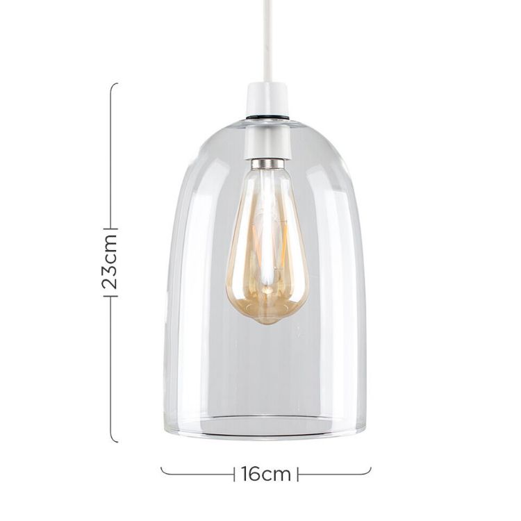 Picture of Ceiling Light Shade Modern Clear Glass Easy Fit Pendant Lampshade Living Room