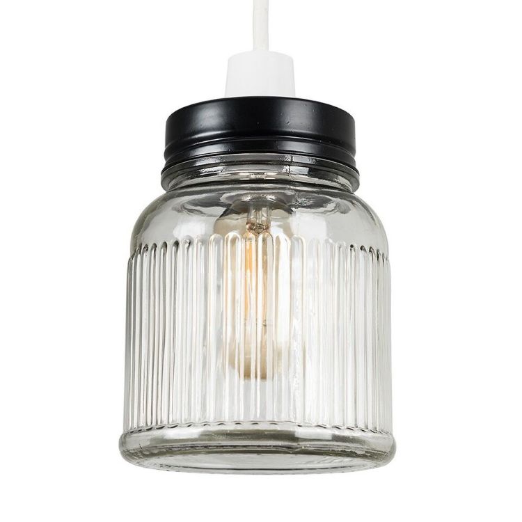 Picture of Ceiling Light Shade Retro Glass Jar Pendant Living Room Lampshade Lighting