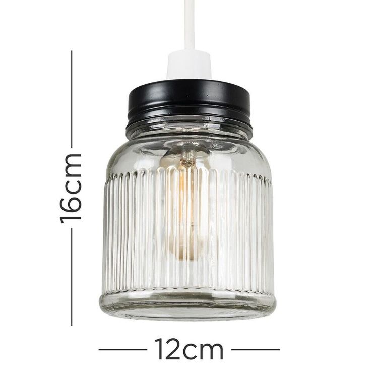 Picture of Ceiling Light Shade Retro Glass Jar Pendant Living Room Lampshade Lighting