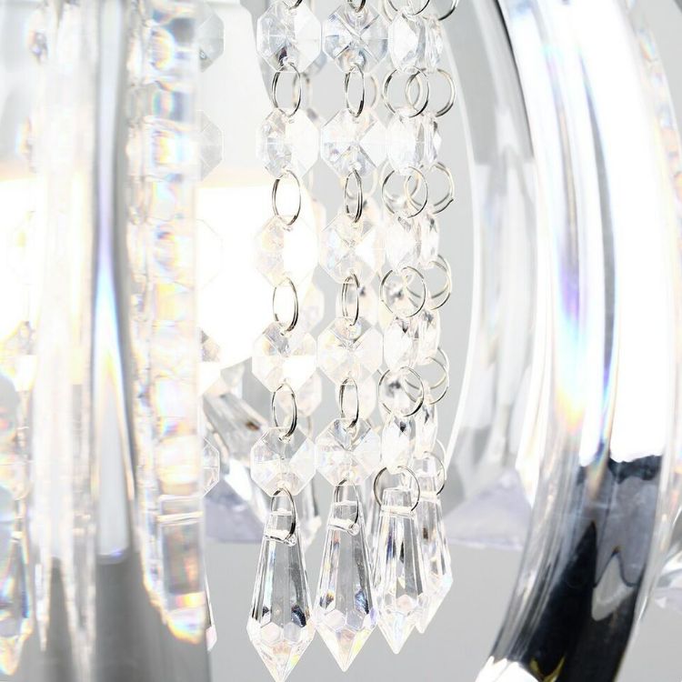Picture of Ceiling Light Shade Chrome Pendant Clear Jewel Beads Lampshade Living Room