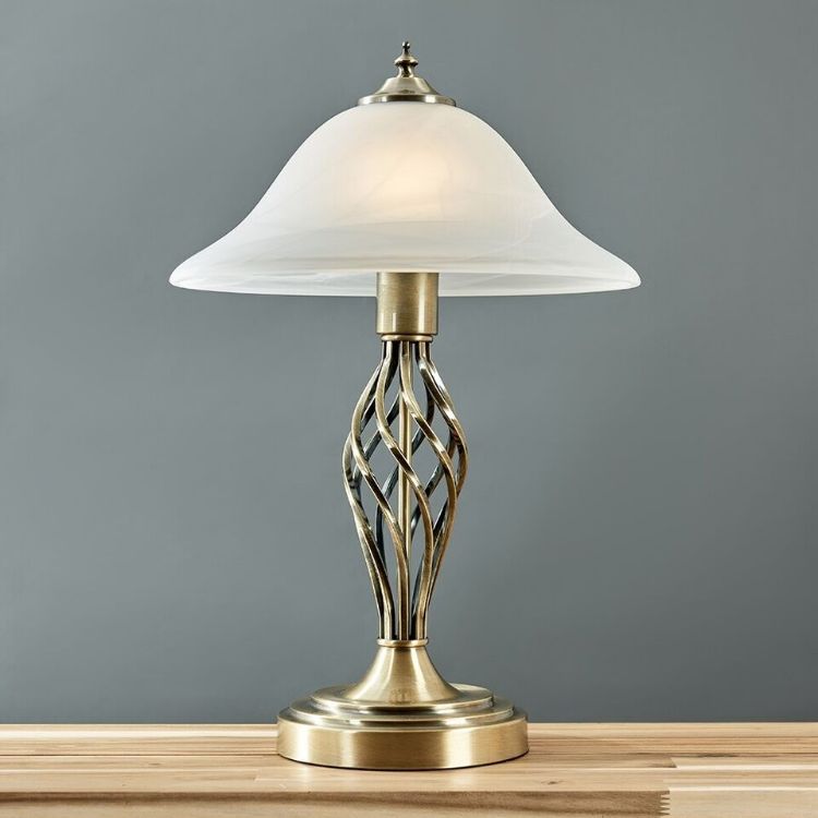 Picture of Barley Twist Table Lamp Traditional Glass Living Room 47CM Tall Light LED Bulb