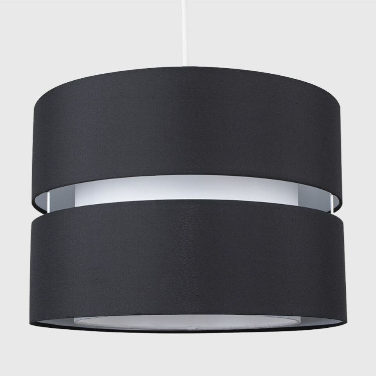 Picture of Ceiling Light Shade Easy Fit Large Dual Drum Pendant Living Room Lampshade LED
