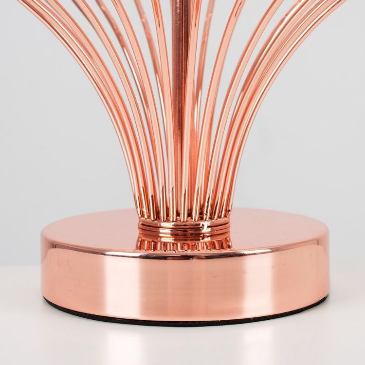 Picture of Polished Copper Table Lamp Base Wire Diamond Design Bedroom Living Room Light