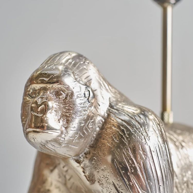 Picture of Brass Gorilla Table Lamp Modern Metal Animal Living Room Bedroom Beside Base
