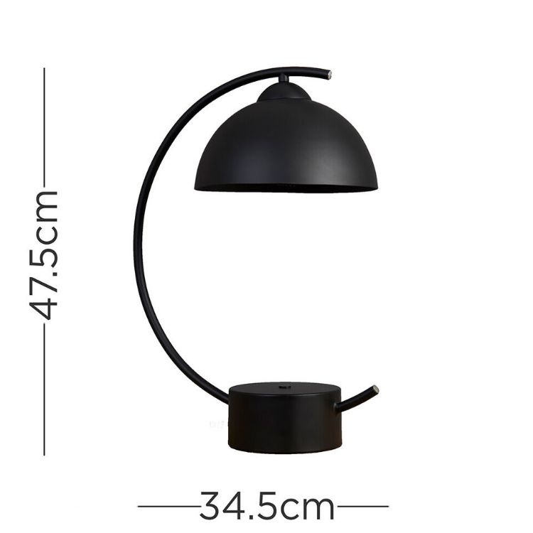 Picture of Modern Metal Table Lamp Matt Curved Design Light Domed Lampshade LED Bulb Light