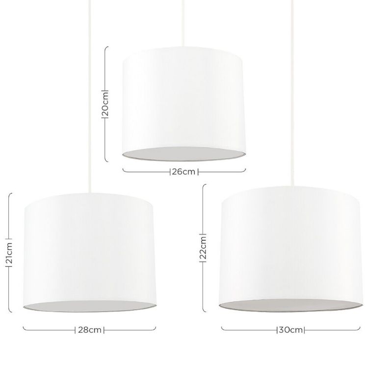 Picture of Set of 3 Cream Ceiling Pendant Light Shades Easy Fit Living Room Lampshade Lamp