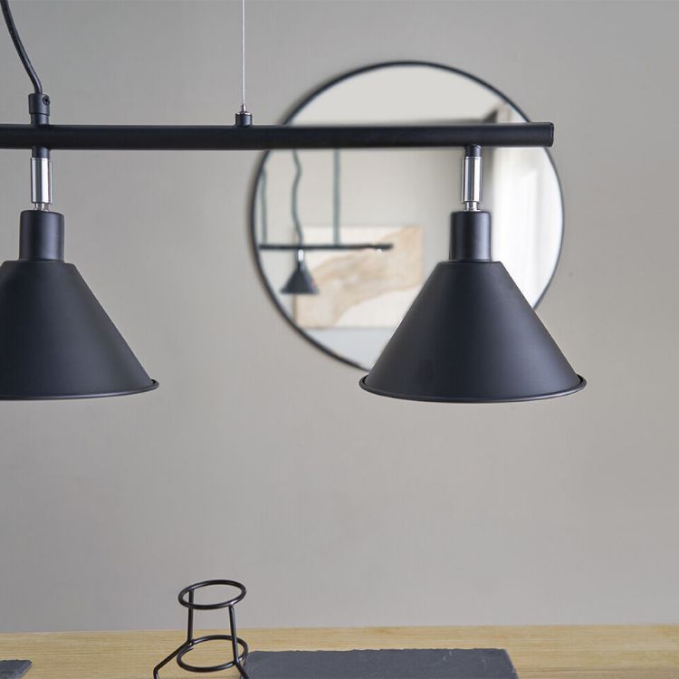 Picture of Black Over Table Counter Ceiling Light Fitting Suspended Pendant Lamp LED Bulbs