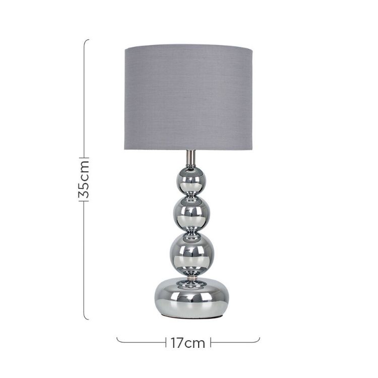 Picture of Metal Ball Design Table Lamp LED 35CM Bedside Lounge Bedroom Drum Lampshade