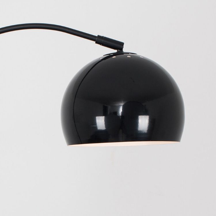 Picture of Curved Floor Lamp Standard Black Living Room Light Retro Domed Shade LED Bulb