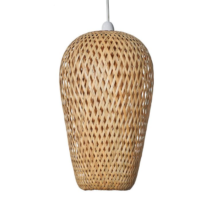 Picture of Large Natural Woven Wicker Ceiling Light Shade Easy Fit Pendant Lampshade LED