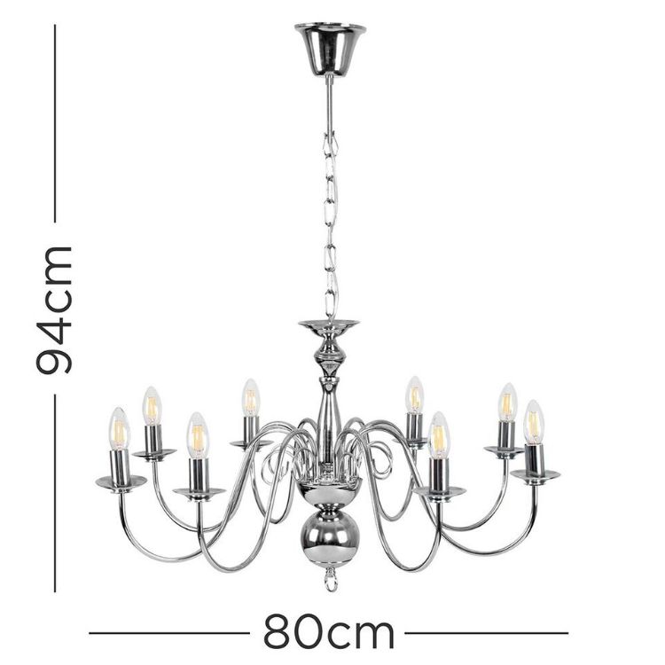 Picture of Traditional 8 Way Chandelier Ceiling Light Fitting Living Room Lights LED Bulbs