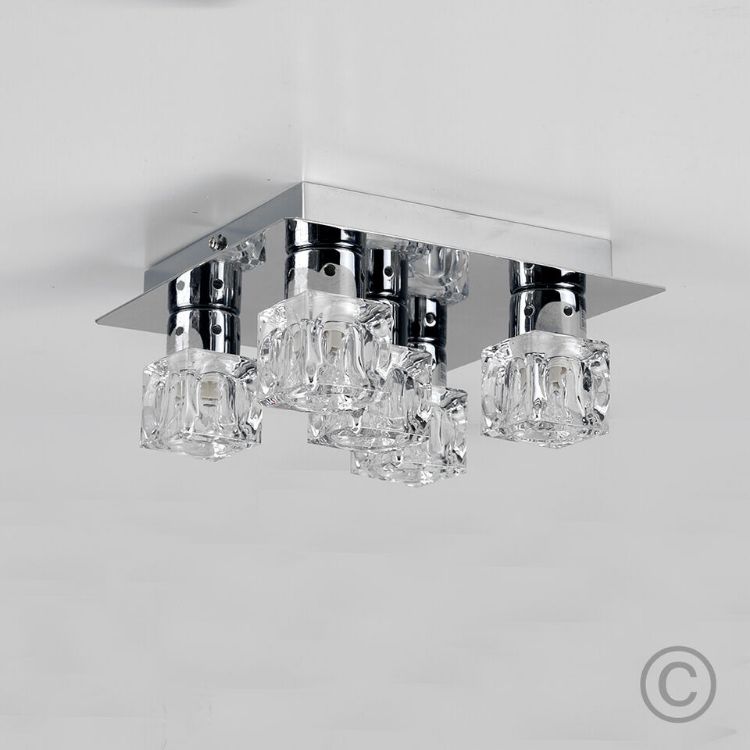 Picture of Ice Cube Ceiling Light Fitting 5 Way Flush Spotlight Living Room Modern Lights