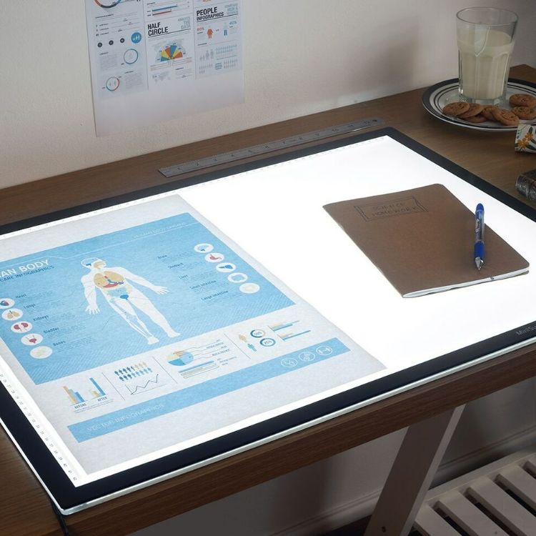 Picture of A2 Light Pad Ultra Slim Craft Tracing Board Modern Desk Lamp Box Creative