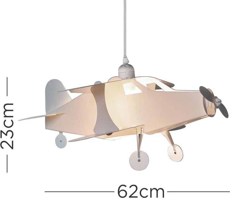Picture of Children's White Aeroplane Lampshade Ceiling Light Shade Plastic Novelty Lights