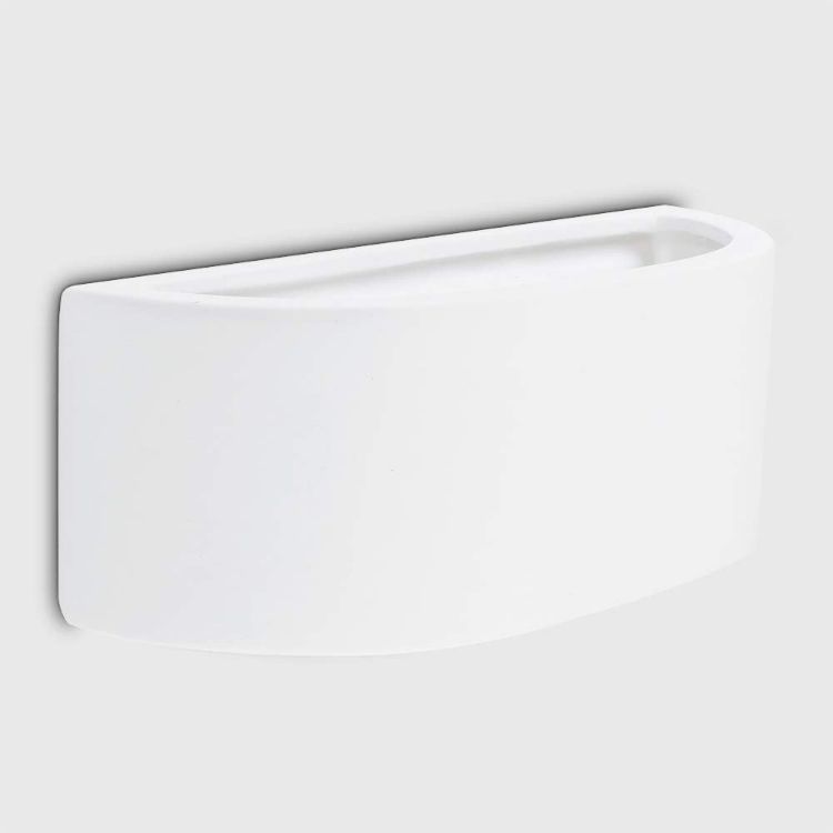Picture of Modern Wall Light Curved White Ceramic Uplighter Design Living Room Lighting