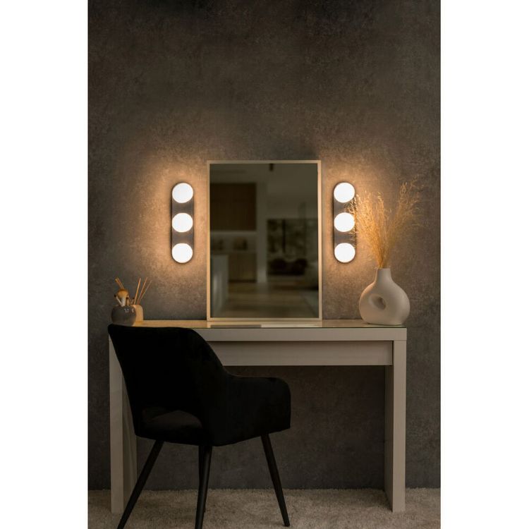 Picture of 3 Way Hollywood Wall Light Bathroom Lights Glass Shades Make Up Dressing Table