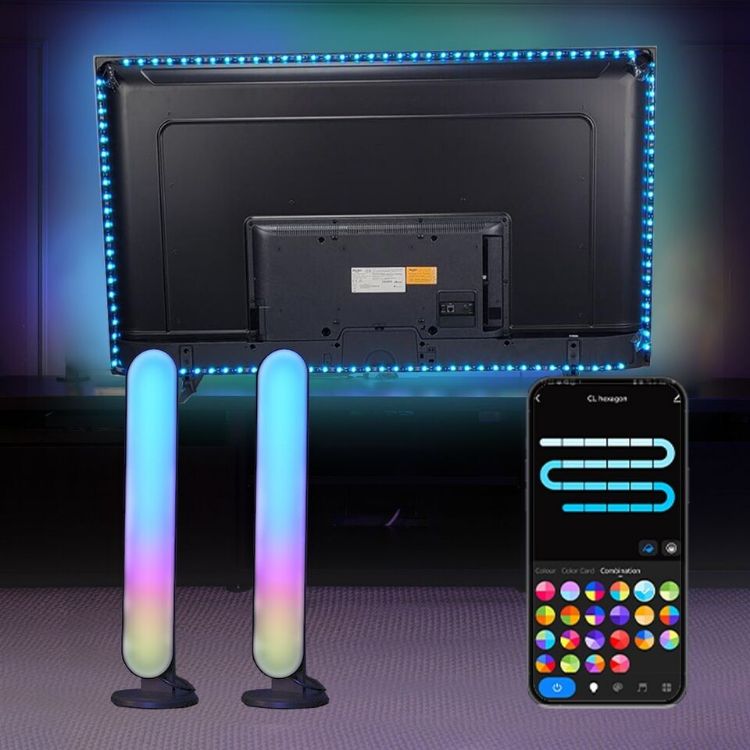 Picture of Smart LED Light Bars RGBIC TV Backlight Cinema Gaming Kit App Control Music Sync