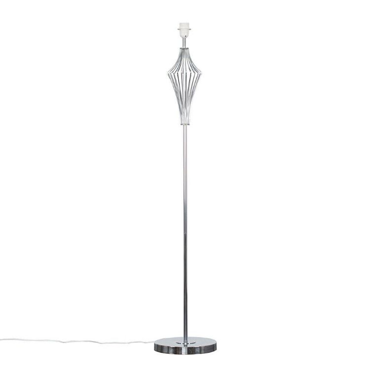 Picture of Polished Chrome Floor Lamp Base Tall Diamond Stem Standard Living Room Light