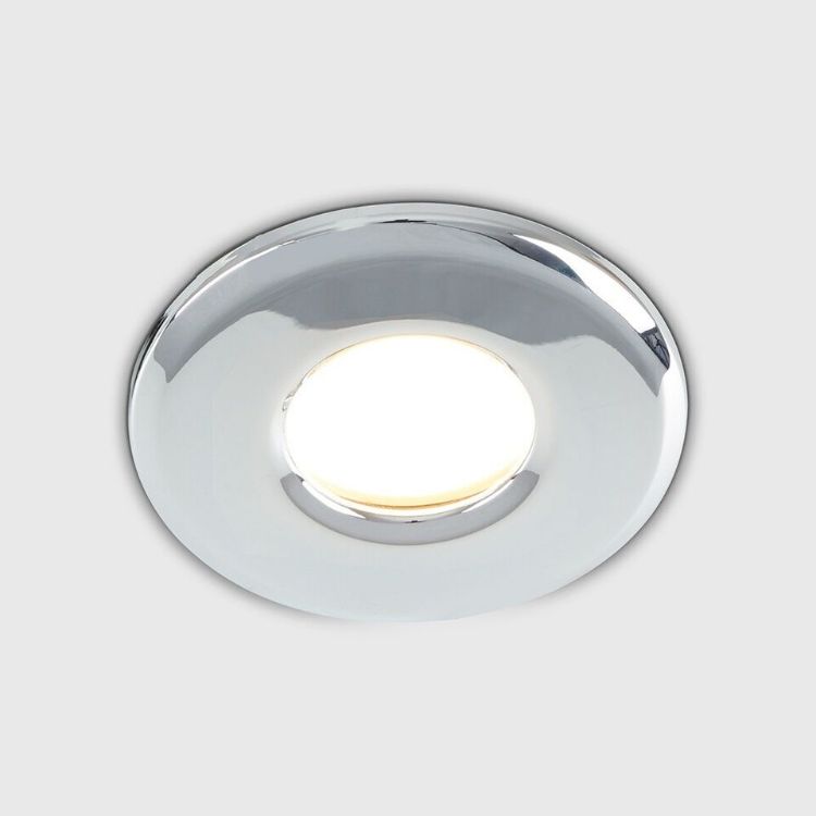 Picture of Chrome Downlight IP65 Spotlight Downlighter Warm Cool GU10 Bulb Bathroom Light