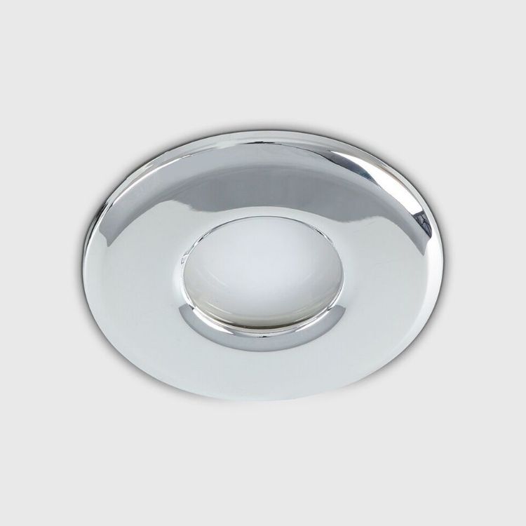 Picture of Chrome Downlight IP65 Spotlight Downlighter Warm Cool GU10 Bulb Bathroom Light