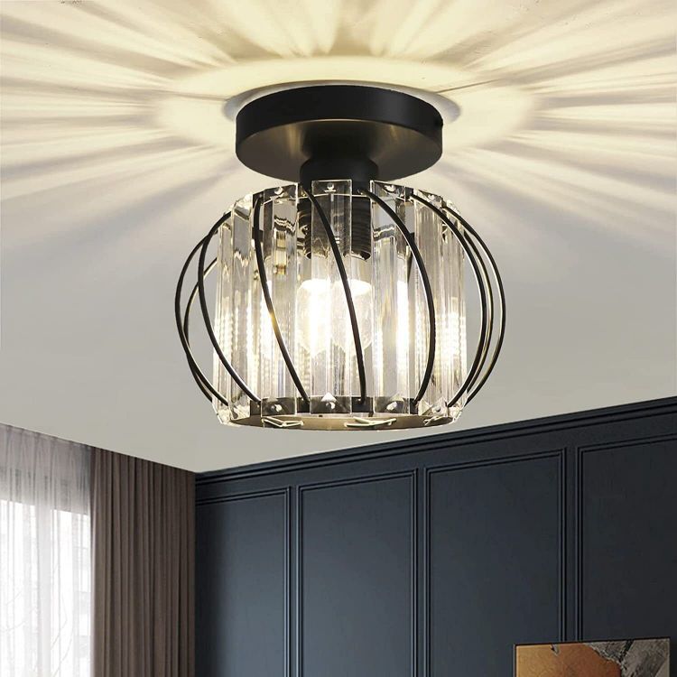 Picture of Hudi Fyier Chandelier Crystals Ceiling Lighting Fixtures, Small LED Flush Mount